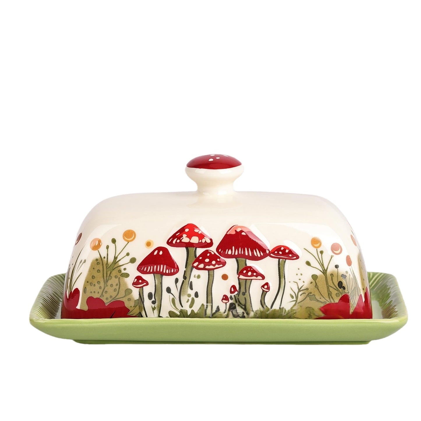 Mushroom-shaped Ceramic Butter Dish Kitchen Cheese And Dairy Storage Container