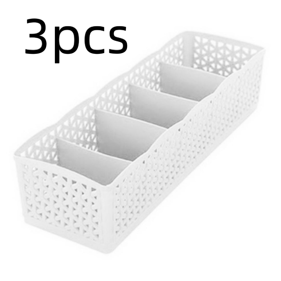 Plastic Stackable Organizer 5 Cells Finishing Box for Socks Underwear