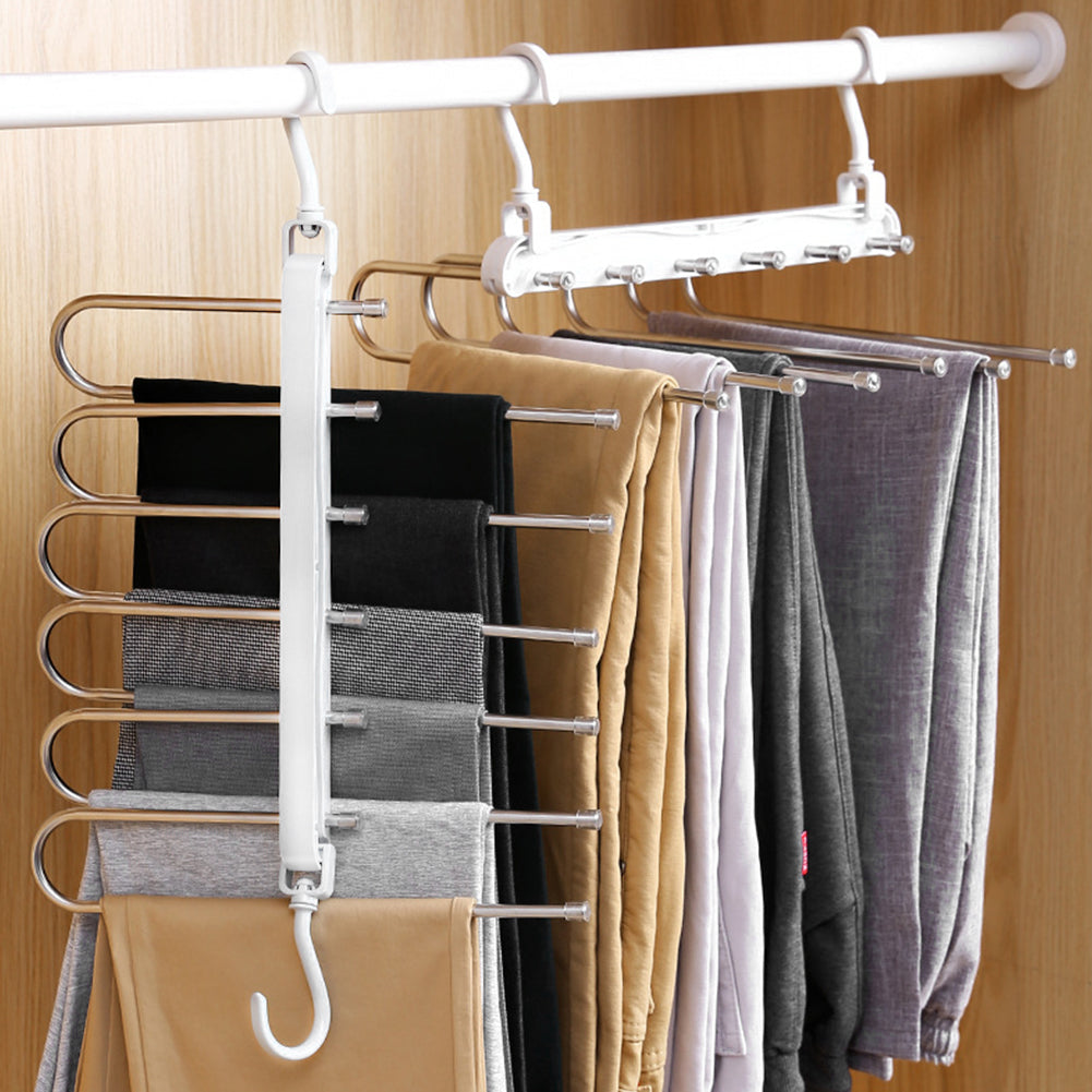 Multifunctional folding pants rack