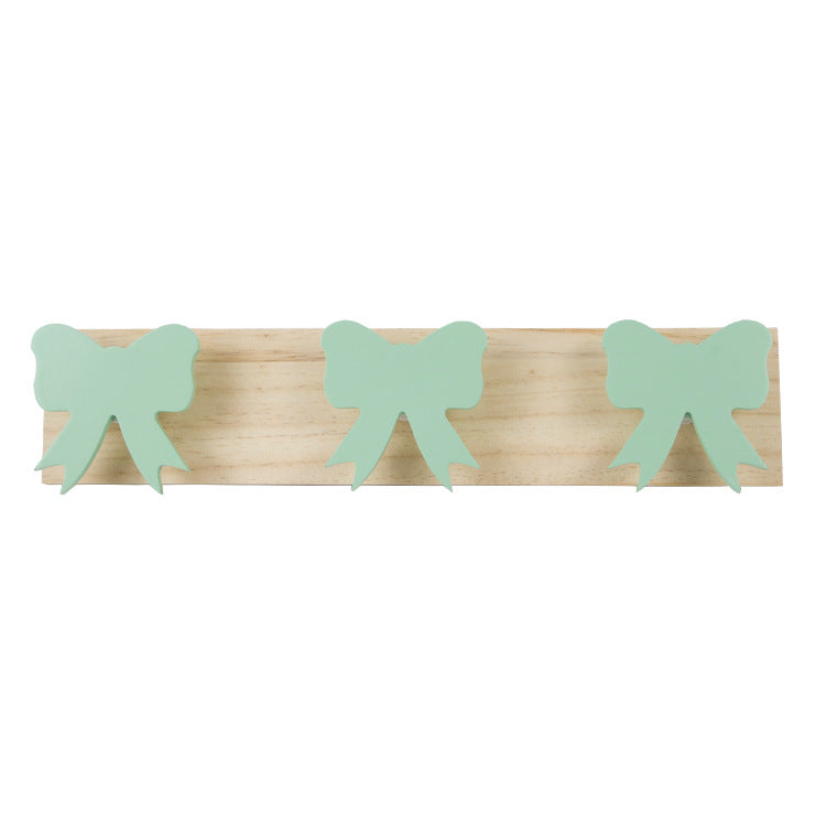Ins Wind Wooden Cartoon Three Rows Of Rabbits Clouds Stars Swan Hooks Children's Room Decoration Clothes Storage Props