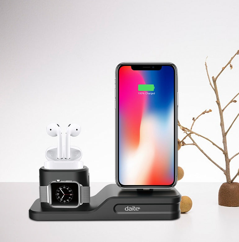 Compatible with Apple, 3-in-1 mobile phone charging base for iwatch charging stand airpods charging stand