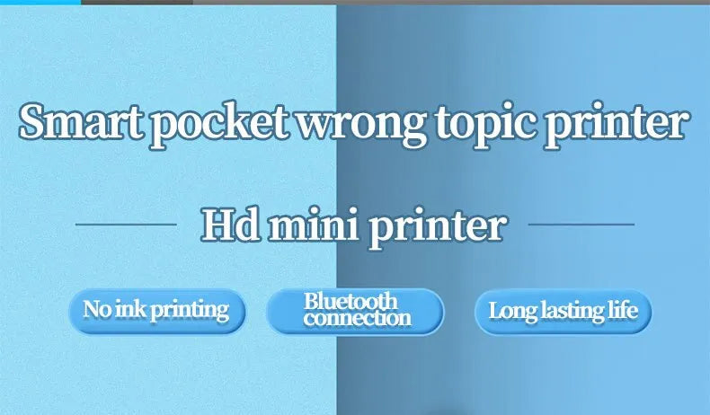Mini Printer Portable Mini Bluetooth WiFi New Wrong Printer Mobile Phone Photo Title Note Hot Print Pocket Student Error Label Printer