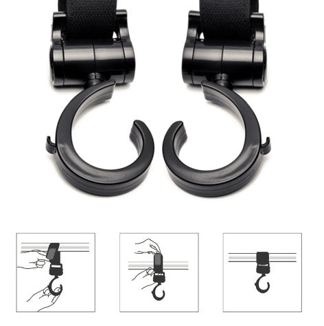 2pcs Lot Baby Stroller Accessories 360 Basket Stroller Hook Multifunctional Baby Stroller Hooks Accessories Useful Hanger Hooks