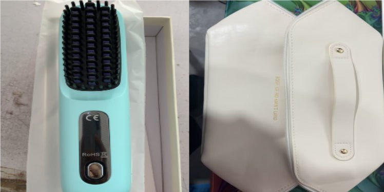 2 In 1 Straight Hair Comb Wireless Hair Straightener Brush Hair Fast Heating Portable Hot Curler USB Charging - Nexxcart