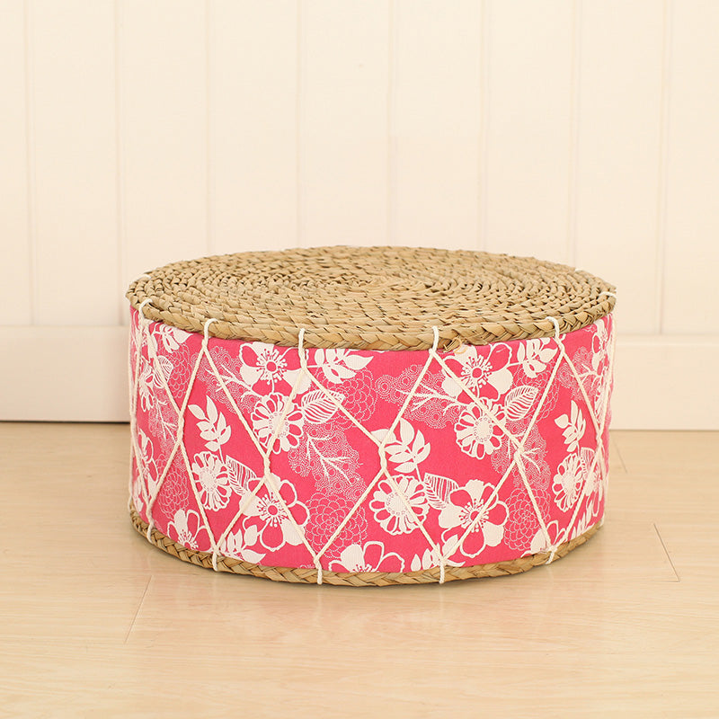 Straw woven home stool