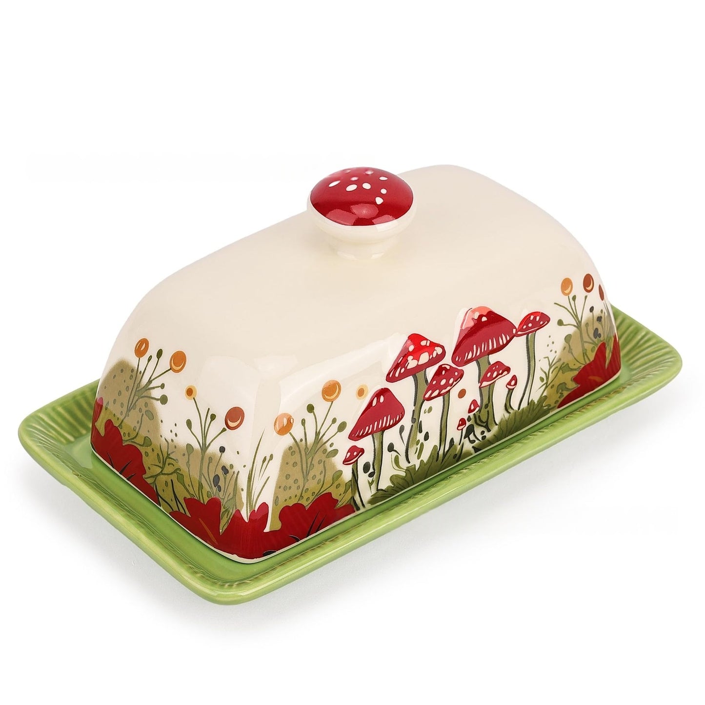 Mushroom-shaped Ceramic Butter Dish Kitchen Cheese And Dairy Storage Container