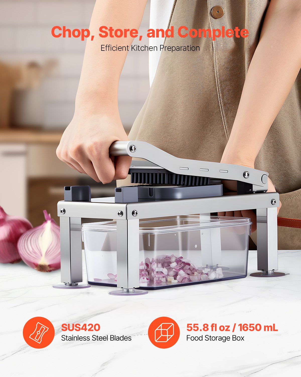 Vegetable Chopper Mandoline Slicer All-in-1 Food Veggie Cutter 9 Blades