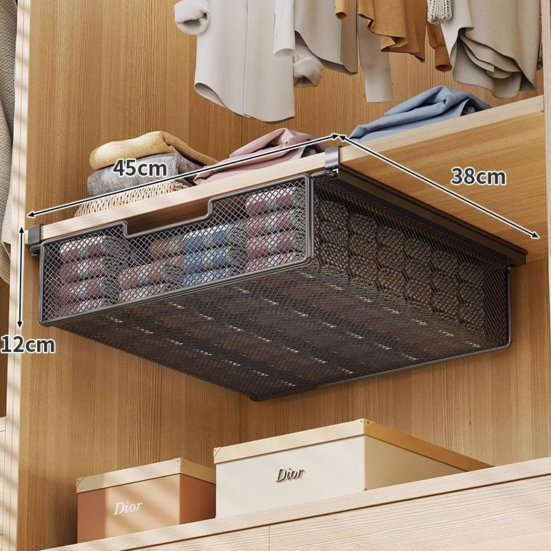 Drawer Type Hanging Basket Wrought Iron Clothes Storage Layered Rack Household Hanging