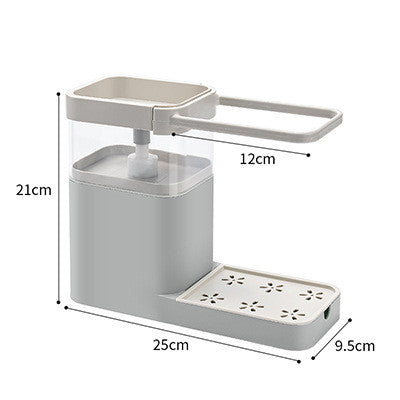 Dishwashing Brush Pot Artifact Pressing Liquid Box Sponge Wipe Combination Kitchen Dishwasher Automatic Liquid Cleaning Brush