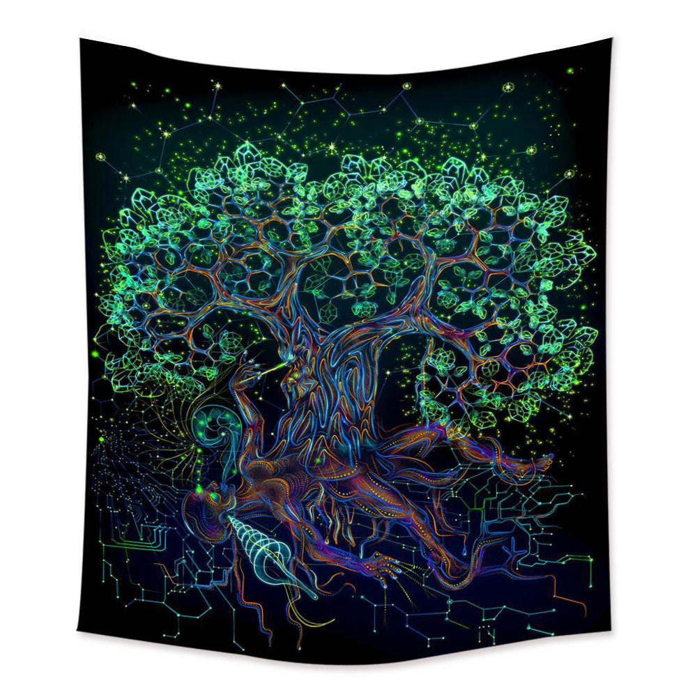 Home Tapestry Colorful Skeleton Owl