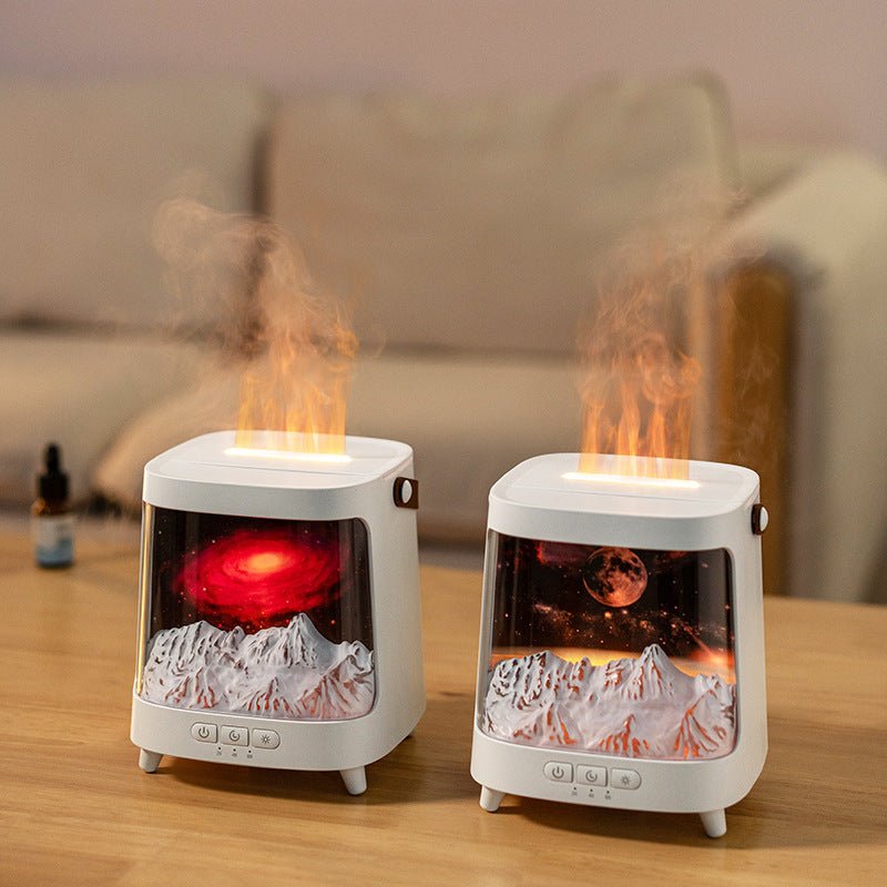 3D Starry Sky Flame Aromatherapy Machine Desktop Home Humidifier - Nexxcart