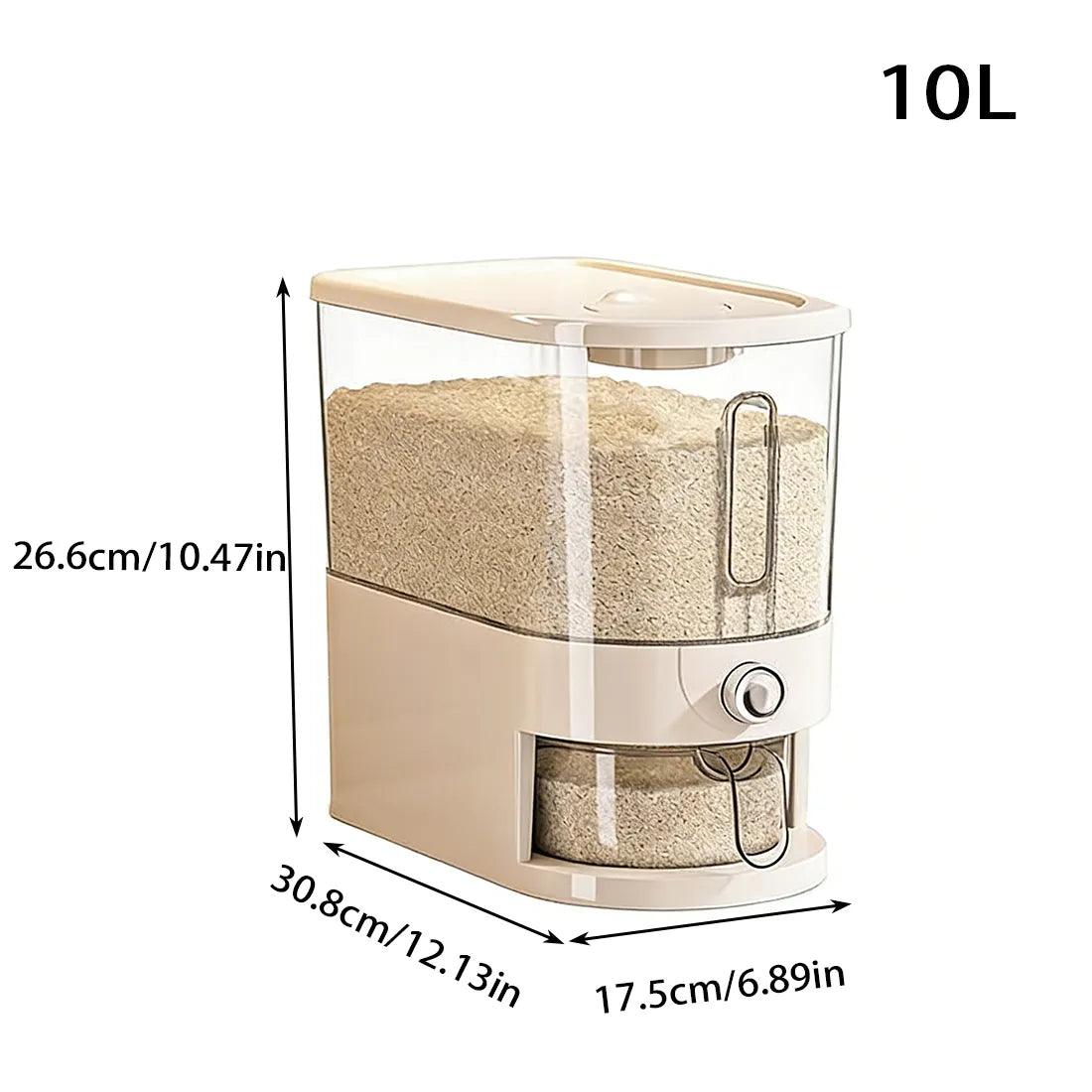 5 10KG Rice Dispenser Container Cereal Dispenser Box Dry Food Grain Storage Home