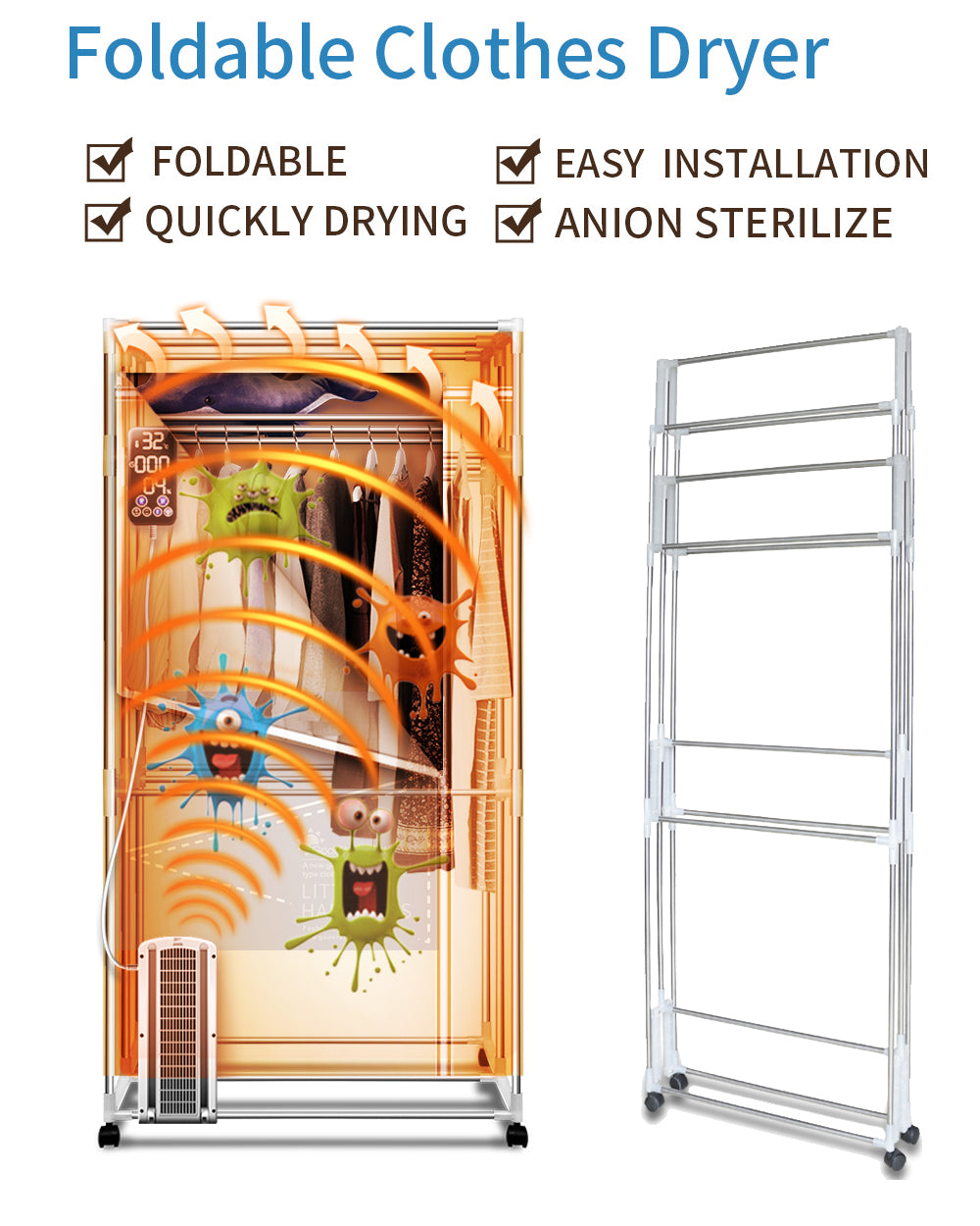 Air Dryer Drying Cabinet Folding Wardrobe