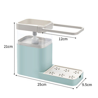 Dishwashing Brush Pot Artifact Pressing Liquid Box Sponge Wipe Combination Kitchen Dishwasher Automatic Liquid Cleaning Brush