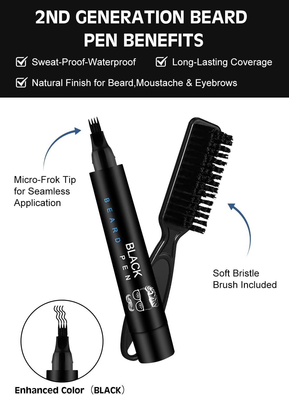 BeardKing™ Filler Pen Kit - Waterproof, Sweatproof, Long-Lasting Beard Pencil for Men