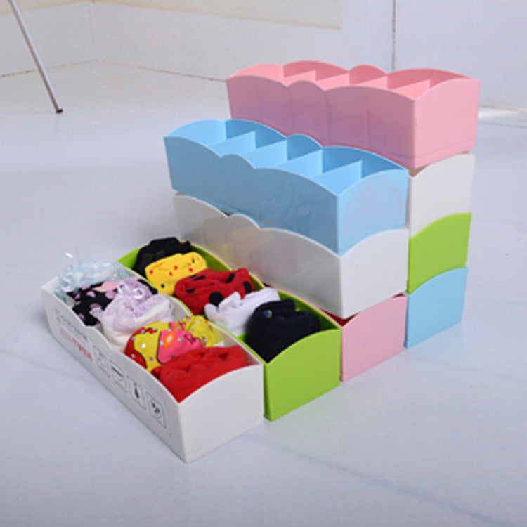 5 Grid underwear panties socks storage box plastic household finishing box