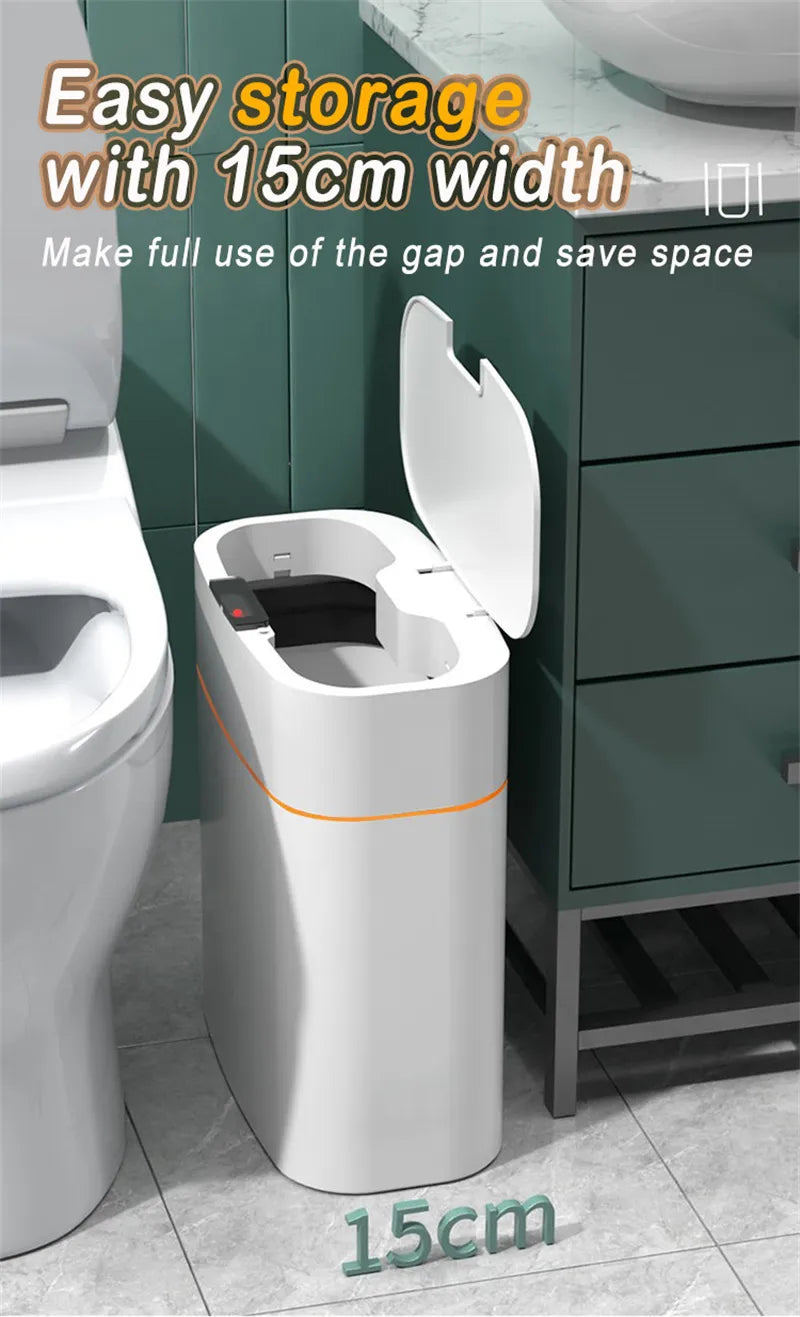 Smart Trash Can With Lid For Bedroom And Living Room Kitchen Storage Box Trash Can Induction Small Car Box Automatic Smart Dustbin Smart Trash Bin