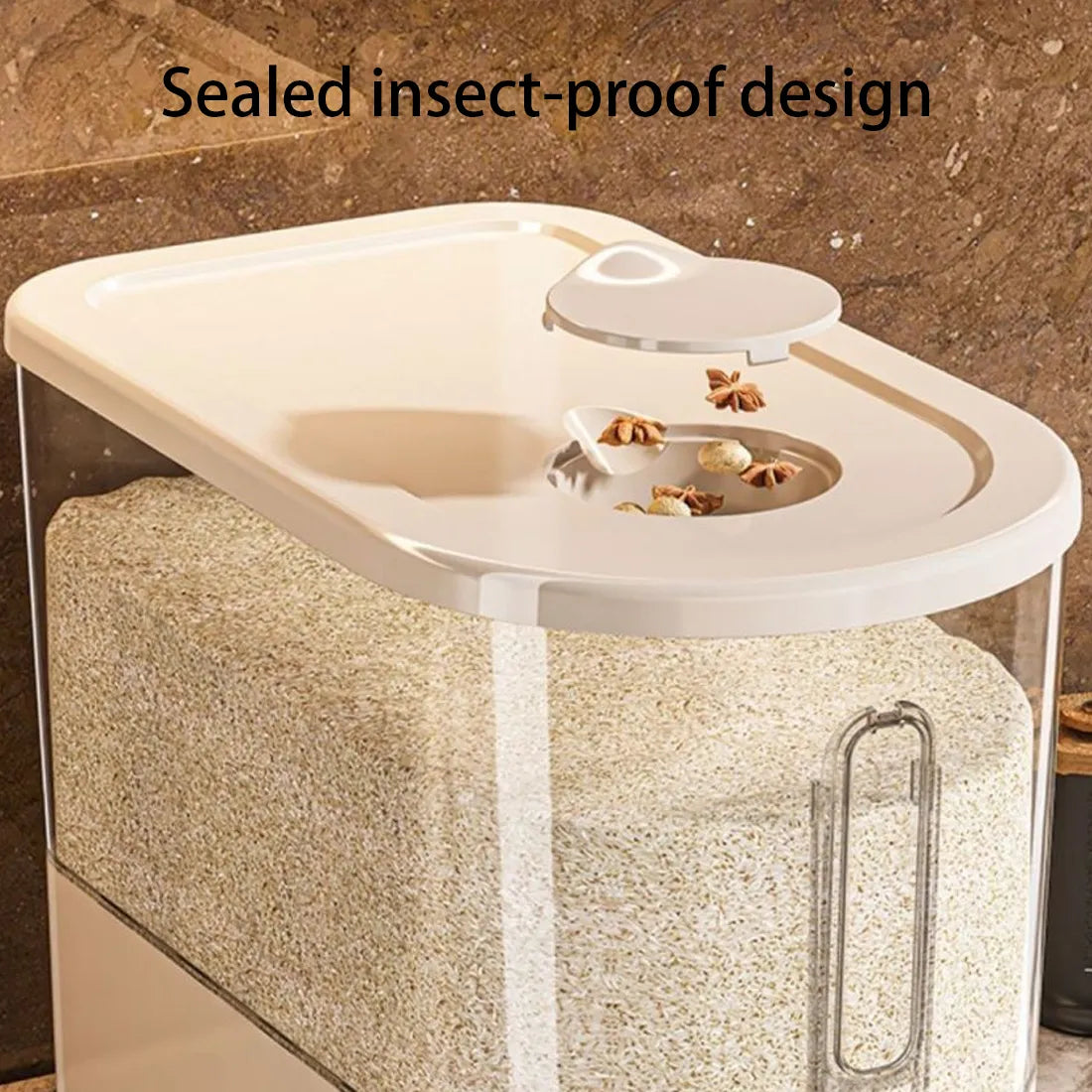 5 10KG Rice Dispenser Container Cereal Dispenser Box Dry Food Grain Storage Home