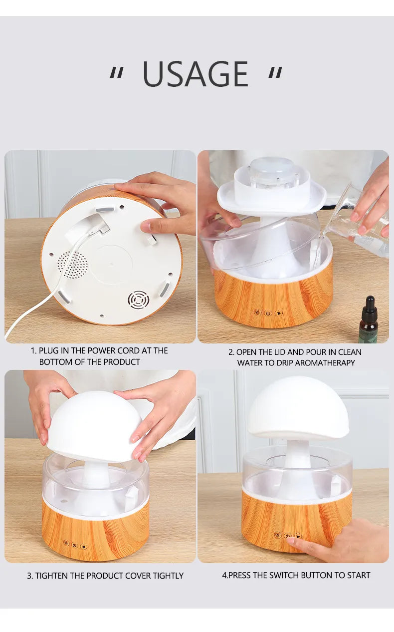 New Rain Cloud Humidifier Aromatherapy Machine Air Humidifier Ultrasonic Aroma Diffuser