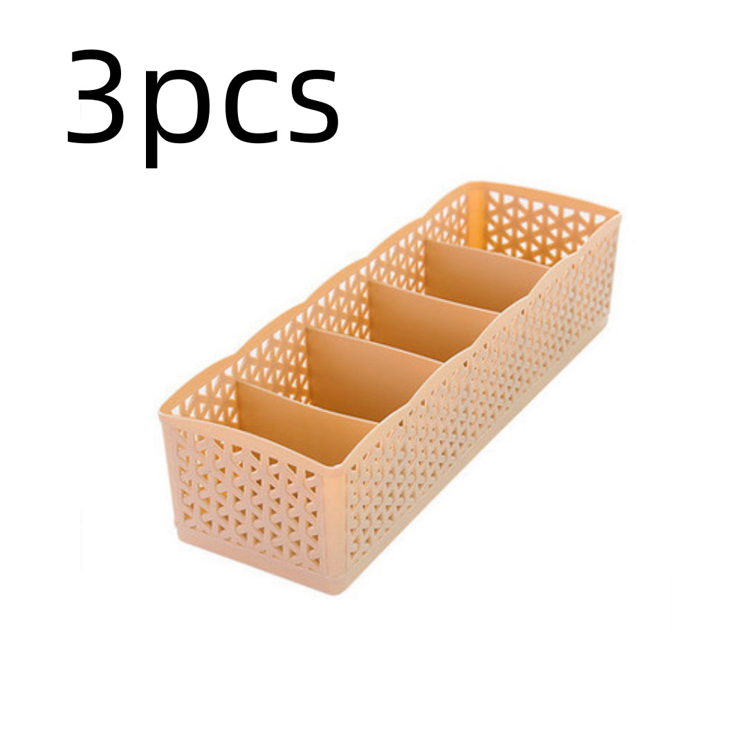 Plastic Stackable Organizer 5 Cells Finishing Box for Socks Underwear