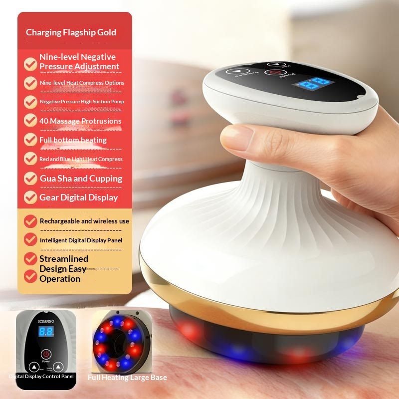 Electric Gua Sha Board Beauty Massager Cupping Device Electric Meridian Brush Home Abdominal Massage Gua Sha Board Massager - Nexxcart