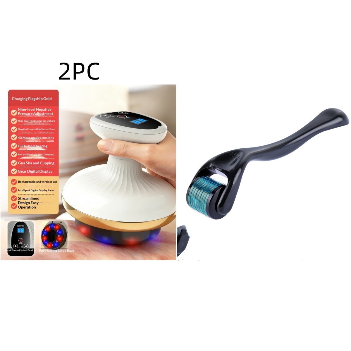 Electric Gua Sha Board Beauty Massager Cupping Device Electric Meridian Brush Home Abdominal Massage Gua Sha Board Massager - Nexxcart