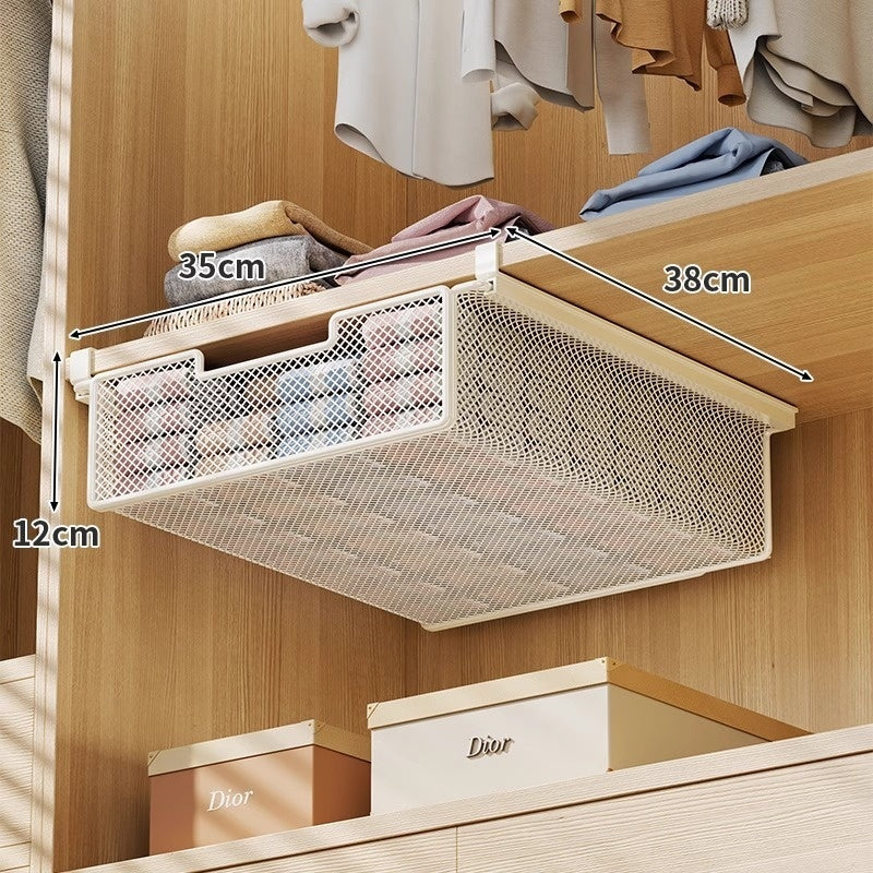Drawer Type Hanging Basket Wrought Iron Clothes Storage Layered Rack Household Hanging