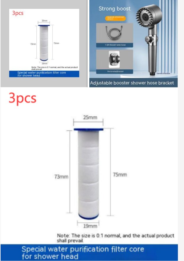 The Third Gear Adjustable Strong Supercharged Shower Head Household Bath Shower Hose Shower Head - Nexxcart