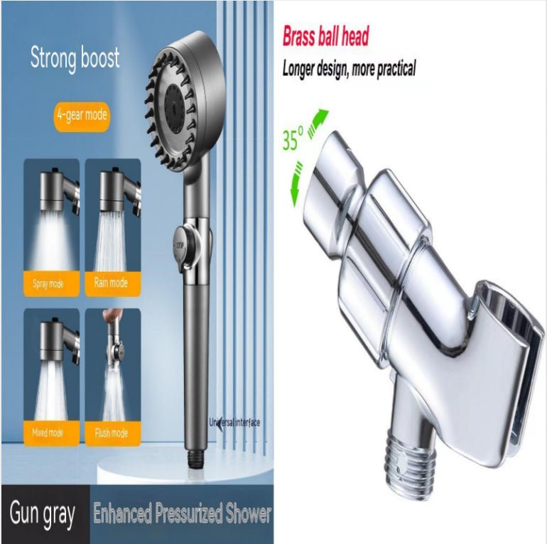 The Third Gear Adjustable Strong Supercharged Shower Head Household Bath Shower Hose Shower Head - Nexxcart