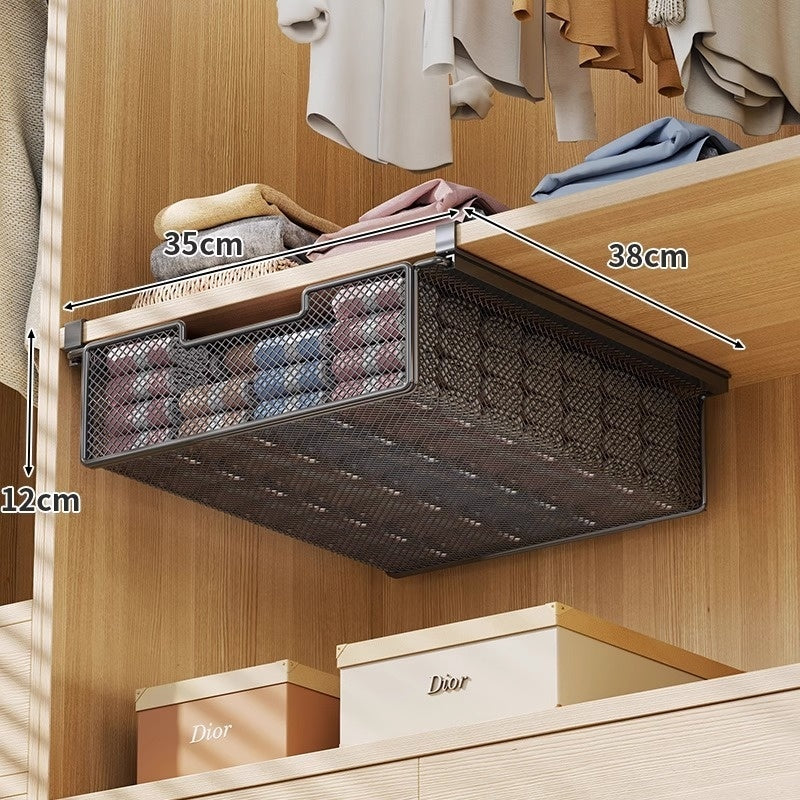 Drawer Type Hanging Basket Wrought Iron Clothes Storage Layered Rack Household Hanging