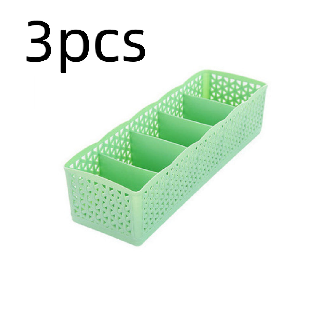 Plastic Stackable Organizer 5 Cells Finishing Box for Socks Underwear