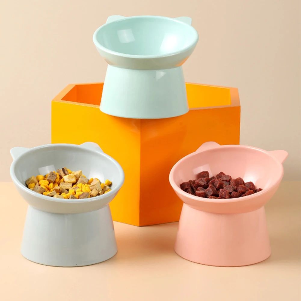 Tilted Cat Food Bowl Elevated Cat Bowl Ergonomic Raised Cat Food Bowl Anti Vomiting Plastic Feeding Bowl Non Slip For Cats Dogs