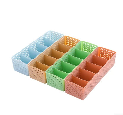 Plastic Stackable Organizer 5 Cells Finishing Box for Socks Underwear