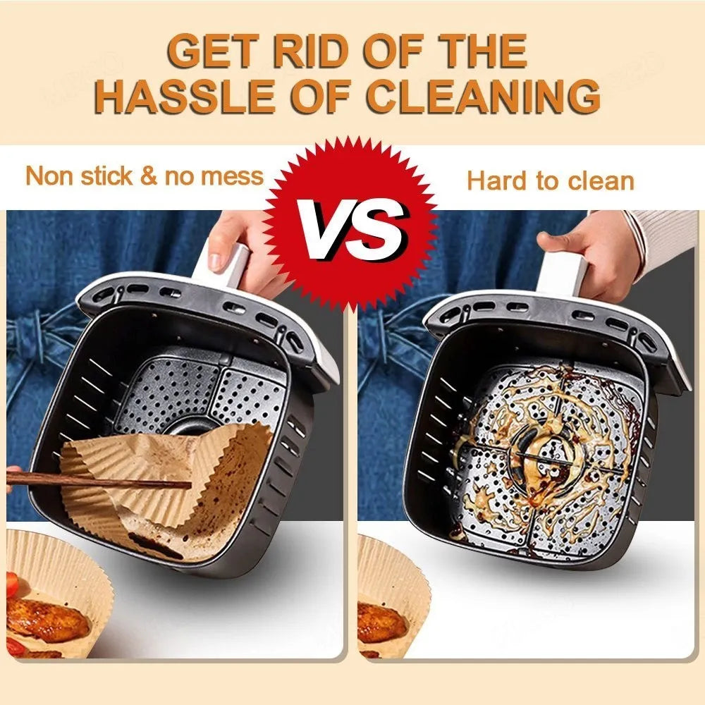 Air Fryer Paper Food Disposable Paper Liner Airfryer Kitchen Cookers Oil-proof Barbecue Plate Steamer Fryer Baking Accessories