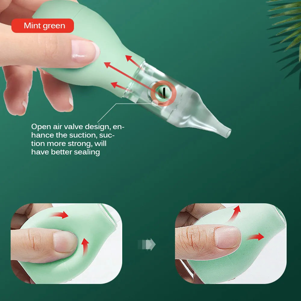 Infant Silicone Nasal Aspirator Type Neonatal Cold Nasal Mucus Cleaner