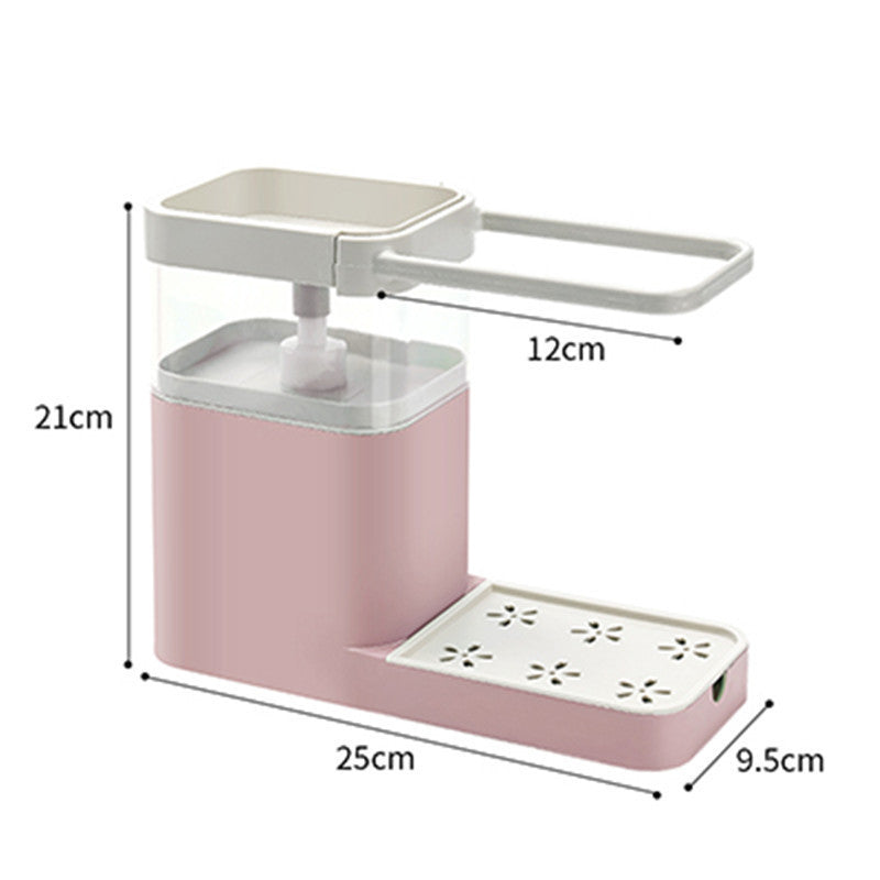 Dishwashing Brush Pot Artifact Pressing Liquid Box Sponge Wipe Combination Kitchen Dishwasher Automatic Liquid Cleaning Brush