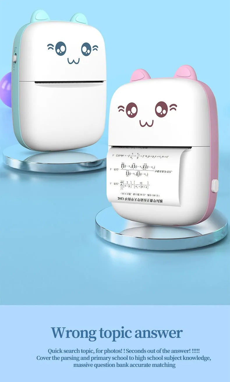 Mini Printer Portable Mini Bluetooth WiFi New Wrong Printer Mobile Phone Photo Title Note Hot Print Pocket Student Error Label Printer