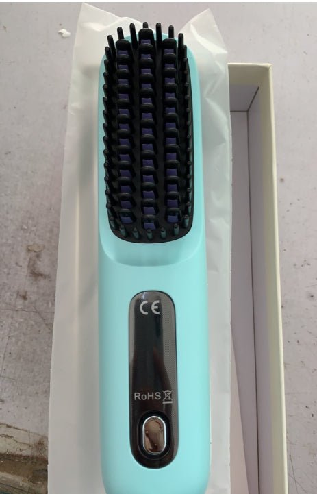 2 In 1 Straight Hair Comb Wireless Hair Straightener Brush Hair Fast Heating Portable Hot Curler USB Charging - Nexxcart