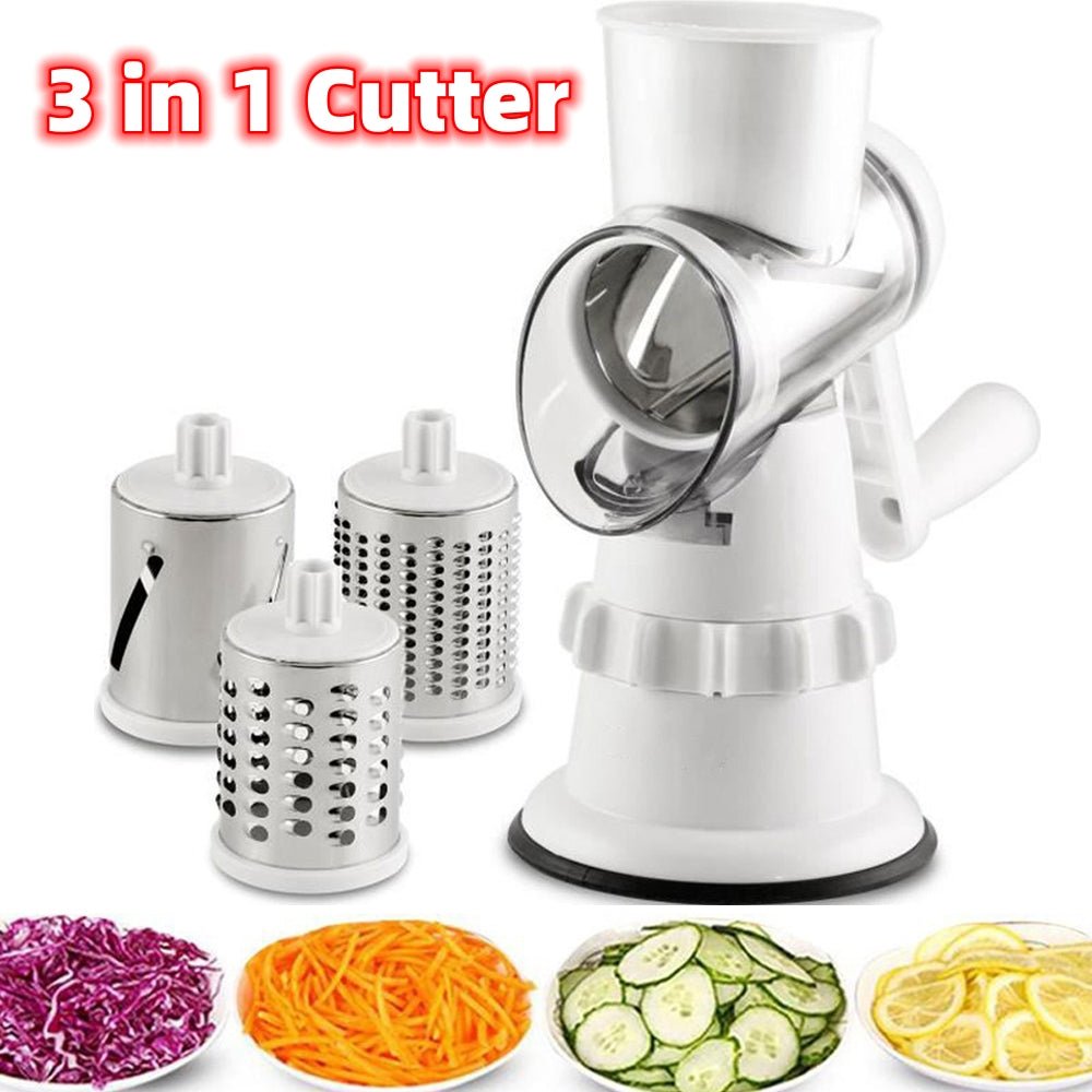 3 In 1 Vegetable Slicer Manual Kitchen Accessories Grater For Vegetable Cutter Round Chopper Mandolin Shredder Potato Home Kitchen Supplies Kitchen Gadgets - Nexxcart