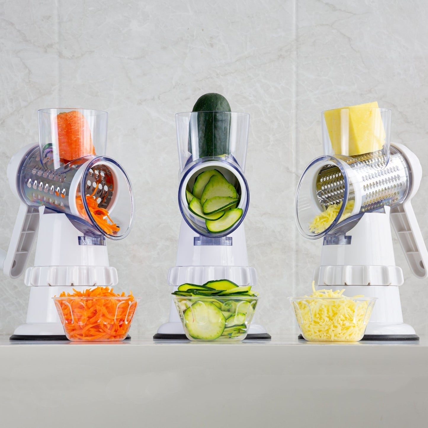 3 In 1 Vegetable Slicer Manual Kitchen Accessories Grater For Vegetable Cutter Round Chopper Mandolin Shredder Potato Home Kitchen Supplies Kitchen Gadgets - Nexxcart