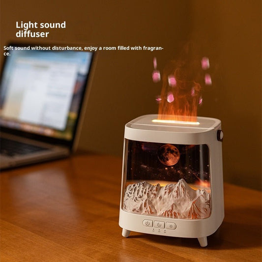3D Starry Sky Flame Aromatherapy Machine Desktop Home Humidifier - Nexxcart