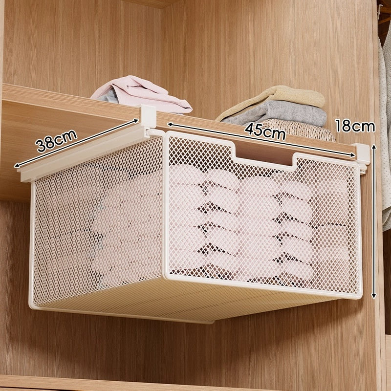 Drawer Type Hanging Basket Wrought Iron Clothes Storage Layered Rack Household Hanging