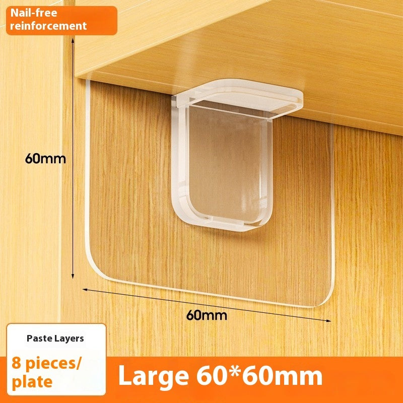 New Punch-free Cabinet Shelf Support With Row Fixed Bracket Wardrobe Partition Stickers Layered Storage Rack