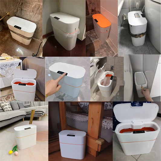 Smart Trash Can With Lid For Bedroom And Living Room Kitchen Storage Box Trash Can Induction Small Car Box Automatic Smart Dustbin Smart Trash Bin