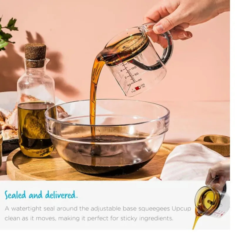 4-In-1 Adjustable Measuring Cup Multi-Functional Measuring Cup With Scraper-Style Seal Base Measurings Cube Cups For Cooking