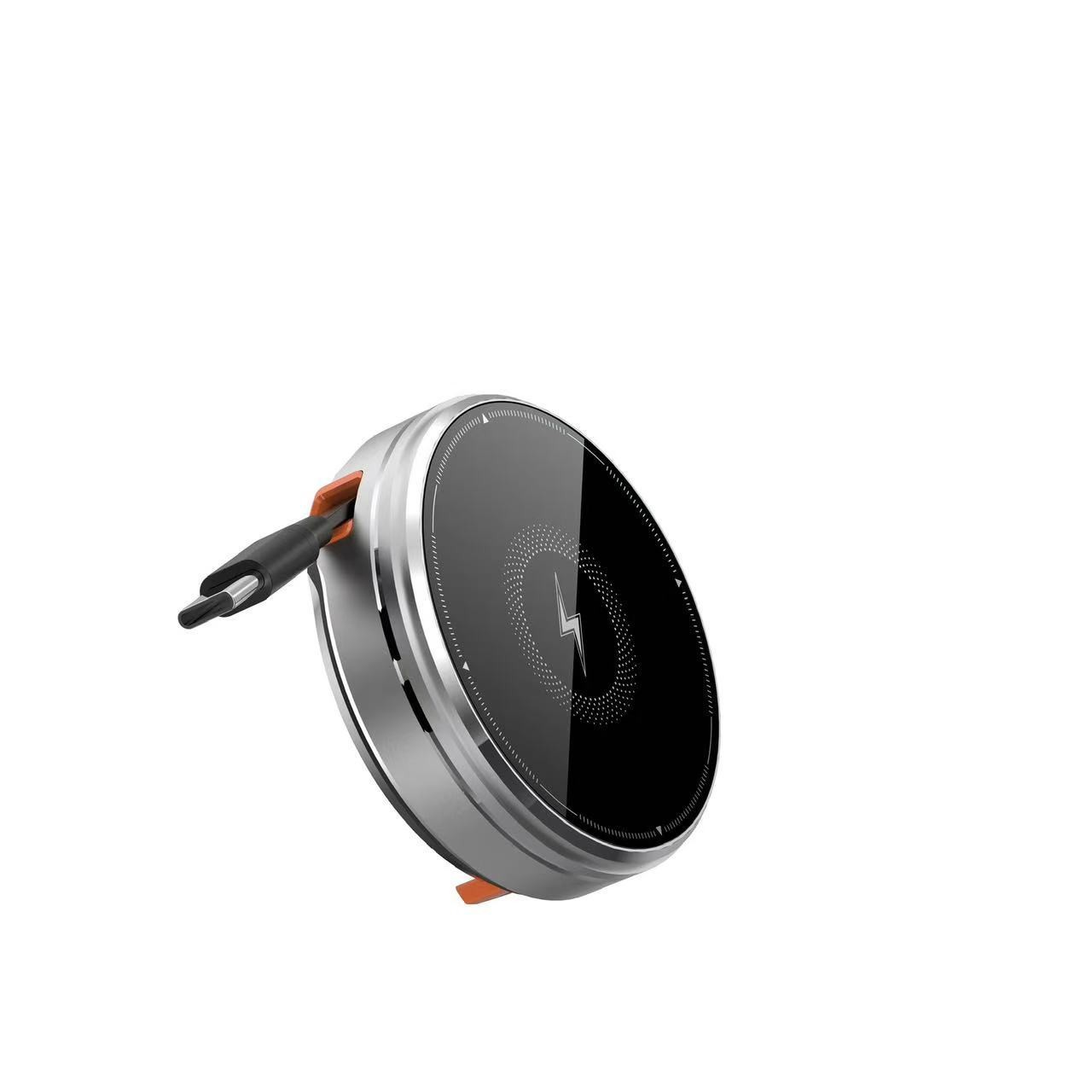 Portable Zinc Alloy Metal 3-in-1 Retractable Magnetic Wireless Charging Stand