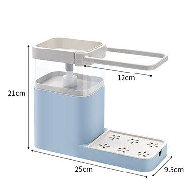 Dishwashing Brush Pot Artifact Pressing Liquid Box Sponge Wipe Combination Kitchen Dishwasher Automatic Liquid Cleaning Brush