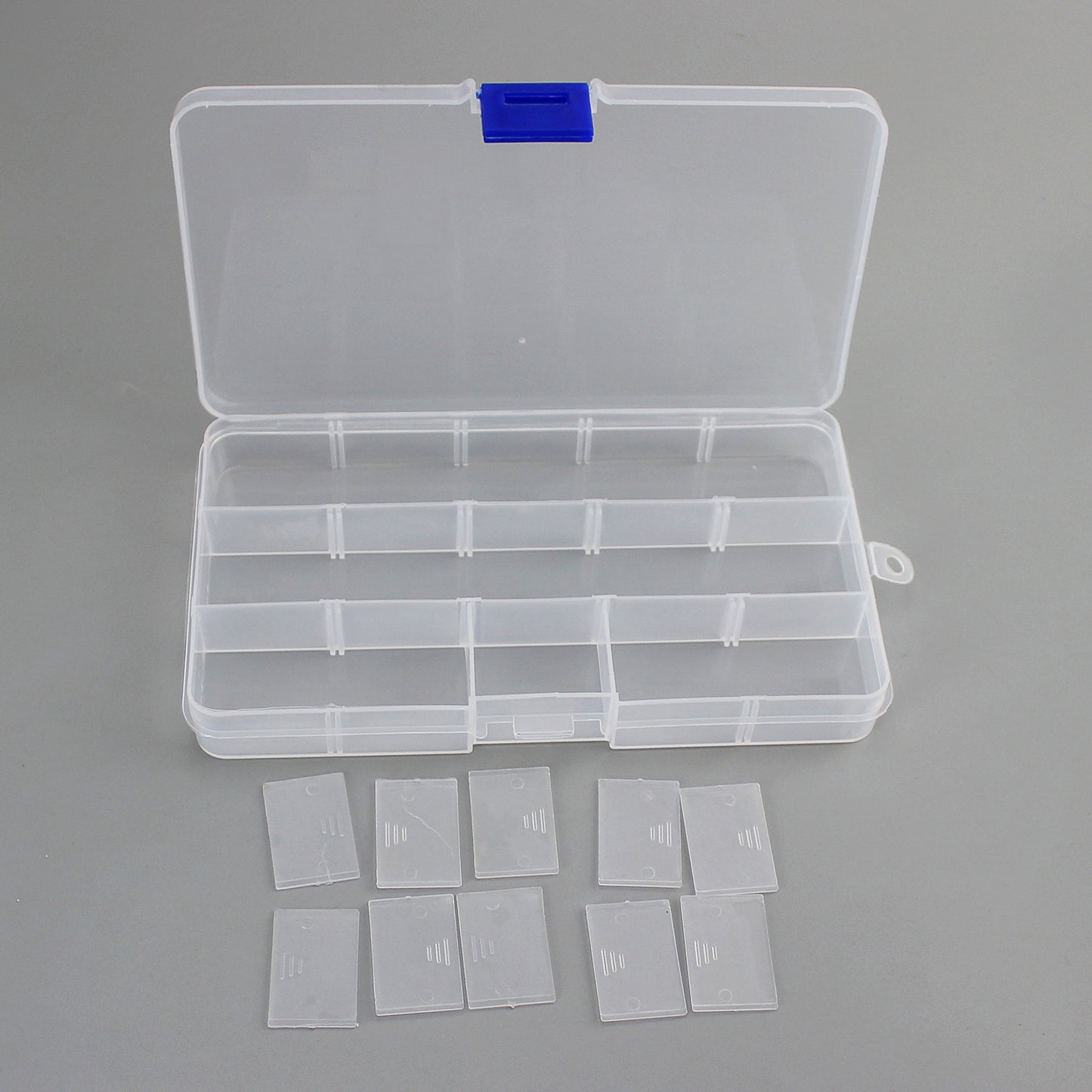 Plastic 15 compartment transparent storage box