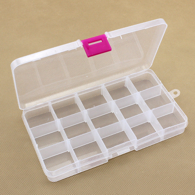 Plastic 15 compartment transparent storage box