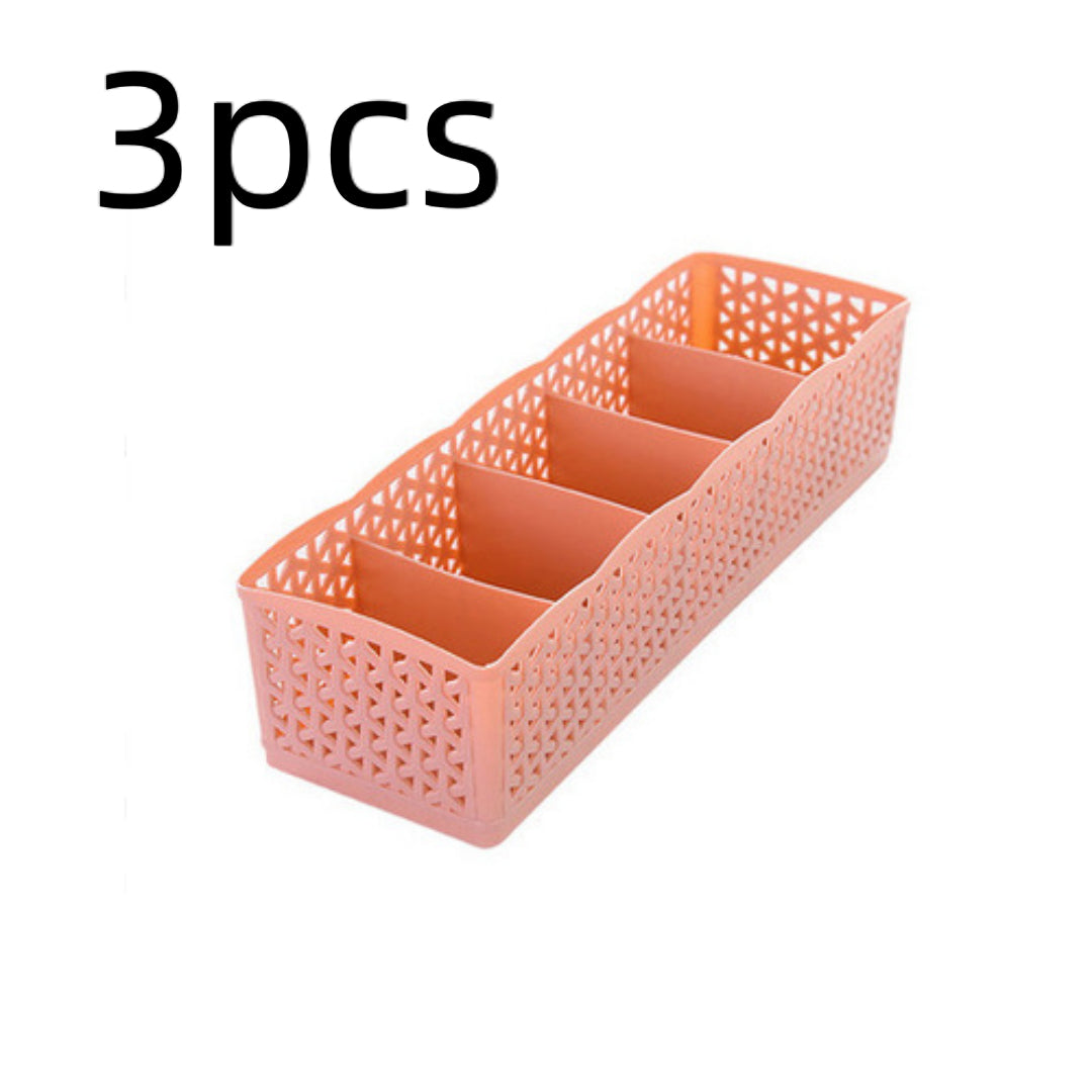 Plastic Stackable Organizer 5 Cells Finishing Box for Socks Underwear
